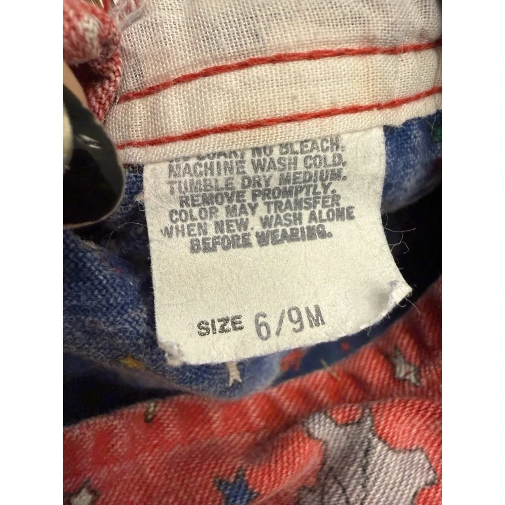 Vintage OSHKOSH Vestbak Denim Overalls Elephants Circus 6/9 Month USA Union Made